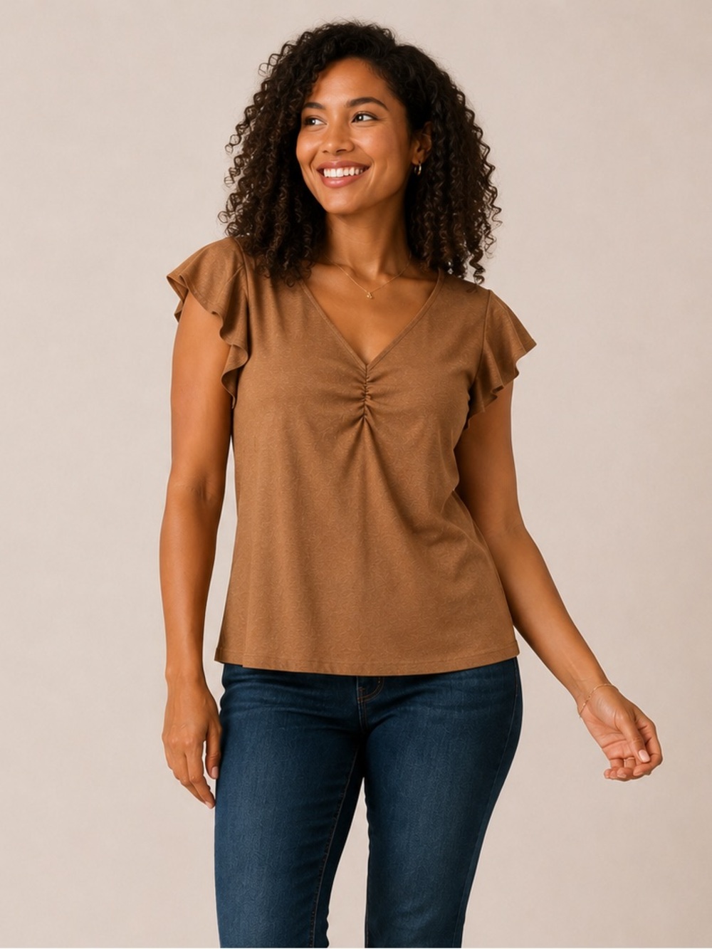 Thrill (Vintage) Flutter Sleeve Blouse